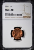 1947 LINCOLN CENT NGC MS66 RD