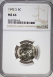 1942-S JEFFERSON NICKEL, NGC MS-66