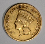 1874 $3 GOLD LIBERTY F-VF DIG on OBV