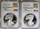 2 - NGC PROOF AMERICAN SILVER EAGLES