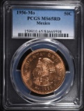 1956 Mo MEXICO 50 CENTAVOS, PCGS MS-65 RED