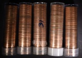 1952-D, 53-D, 54-D, 54-S & 55-S BU LINCOLN CENT RO