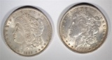 1884-O & 1889 MORGAN SILVER DOLLARS, CH BU