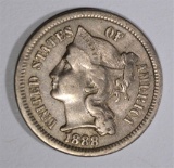 1888 3-CENT NICKEL, XF