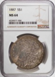 1887 MORGAN DOLLAR NGC MS64