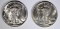 2-1942 WALKING LIBERTY HALF DOLLARS, CH BU+