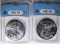 2-1996 AMERICAN SILVER EAGLES, ANACS MS-68