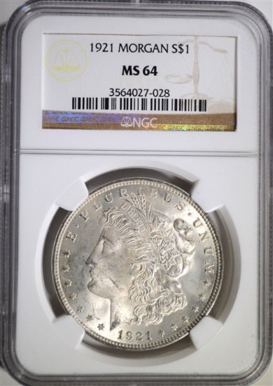 1921 MORGAN DOLLAR NGC MS 64