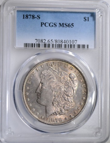 1878-S MORGAN DOLLAR, PCGS MS-65 GEM