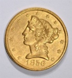 1856 $5 GOLD LIBERTY  BU