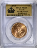 1914 $10 CANADA GOLD PCGS MS63