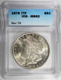 1878 7TF MORGAN DOLLAR ICG MS62