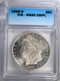 1885-O MORGAN DOLLAR, ICG MS-65 DMPL NICE!!