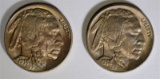 2-SUPERB GEM BU+ 1938-D BUFFALO NICKELS