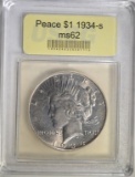 1934-S PEACE DOLLAR USCG BU - KEY DATE