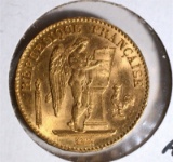 20 Francs French Lucky Angel Gold Coin AGW .1867 o