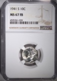 1941-S MERCURY DIME NGC MS67 FB