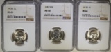 3 1943-S JEFFERSON NICKELS NGC MS 66