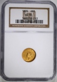 1855 $1 GOLD NGC AU-55