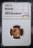 1950 LINCOLN CENT NGC MS66 RD