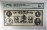 1860's $1 AMERICAN BANK NOTE PMG 67EPQ