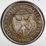 1930 D SILVER 3 MARKS WEIMER REPUBLIC GERMANY