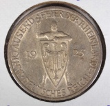 1925 E SILVER 3 MARKS WEIMER REPUBLIC GERMANY