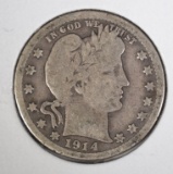 1914-S BARBER QUARTER VG