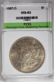 1897-O MORGAN SILVER DOLLAR, PCSS CH BU