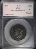 1817 LARGE CENT N-10 SEGS VF/XF