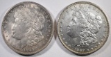 1889 & 1921-D MORGAN SILVER DOLLARS, CH BU