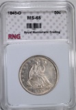 1845-O SEATED HALF DOLLAR RNG GEM BU