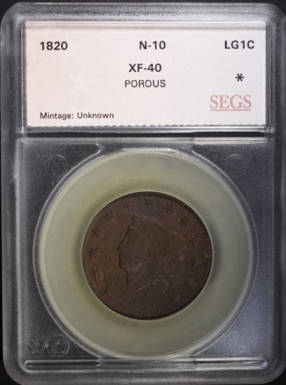 1820 LARGE CENT N-10 SEGS XF