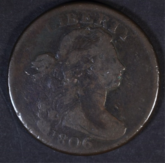 1806 DRAPED BUST LARGE CENT, VG BETTER DATE
