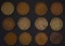 12 - INDIAN CENTS; 1859, 1860, 1862,