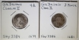 1679 4-PENCE & 1681 3-PENCE GREAT BRITAIN SCARCE!!