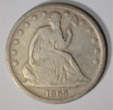 1865-S SEATED HALF DOLLAR, FINE