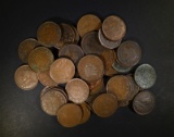 (50) MIXED AVERAGE CIRC CANDIAN LARGE CENTS