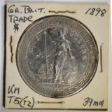 1898 BRITISH TRADE DOLLAR, XF/AU