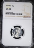 1943-S LINCOLN CENT NGC MS67
