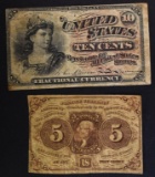NICE 1862 5-CENT & 1863 10-CENT FRACTIONALS