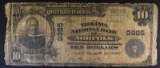 1902 $10.00 NATIONAL NOTE, NORFOLK VA CIRC