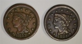 1851 & 1853 LARGE CENTS, VF