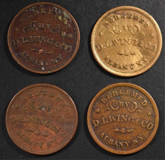 4 - CIVIL WAR TOKENS ALBANY, N.Y.