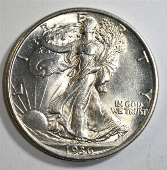 1936 WALKING LIBERTY HALF DOLLAR, CH BU+