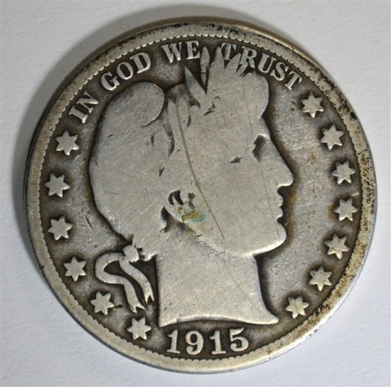 1915 BARBER HALF DOLLAR, G/VG KEY DATE