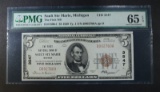 1929 TY1 $5.00 NATIONAL CURRENCY PMG 65EPQ