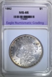 1882 MORGAN DOLLAR, ENG GEM BU