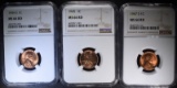 1944-S, 1945, 1947-S NGC MS66 RD