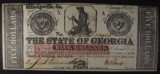 1862 STATE OF GEORGIA $5.00 NOTE, CU MILLEDGEVILLE